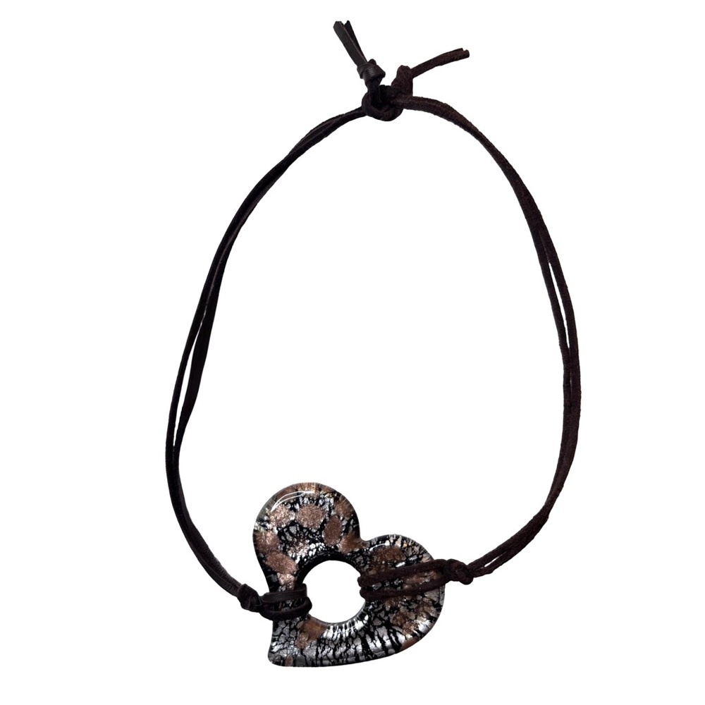 🍒NEW Theater Kid Handmade Reversible Choker with Murano Glass Heart